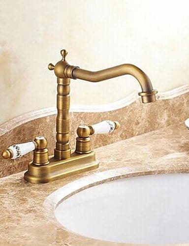 Antique 4 Inch Centerset Two Handles Chrome Bathroom Sink Faucet