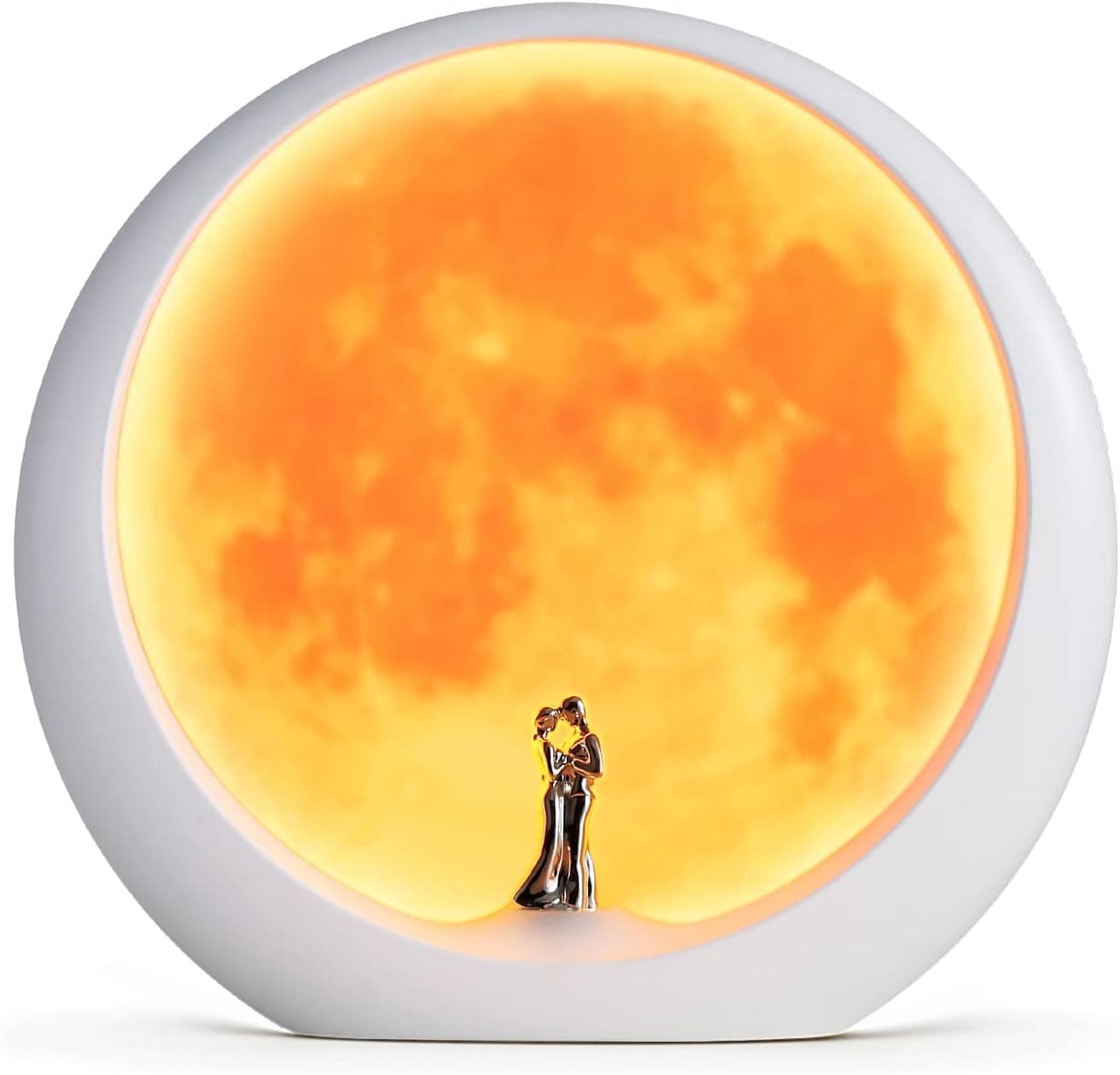 mamre Moon Mood Lamp Unique Anniversary Marriage Valentines Day Gift Ideas Art Decoration, White Holy Wedding Under Full Moon