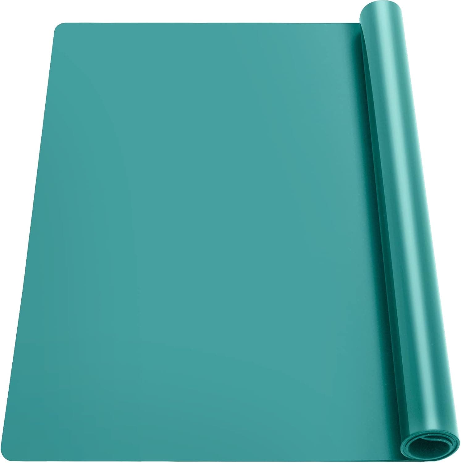 Ewen 35.6x23.5 Inch Silicone Mats for Kitchen Counter - 2MM Thick Heat Resistant Silicone Baking Mat Large Pastry Mat, Glass Top Stove Cover Countertop Protector Pad for Resin, Crafts, Green