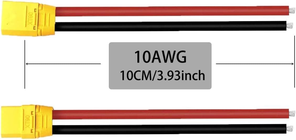 Babaobox 3 Pairs Amass XT90H XT90 Connector Male and Female Plug 100mm 10AWG Silicon Wire for RC Lipo Battery FPV Racing Drone