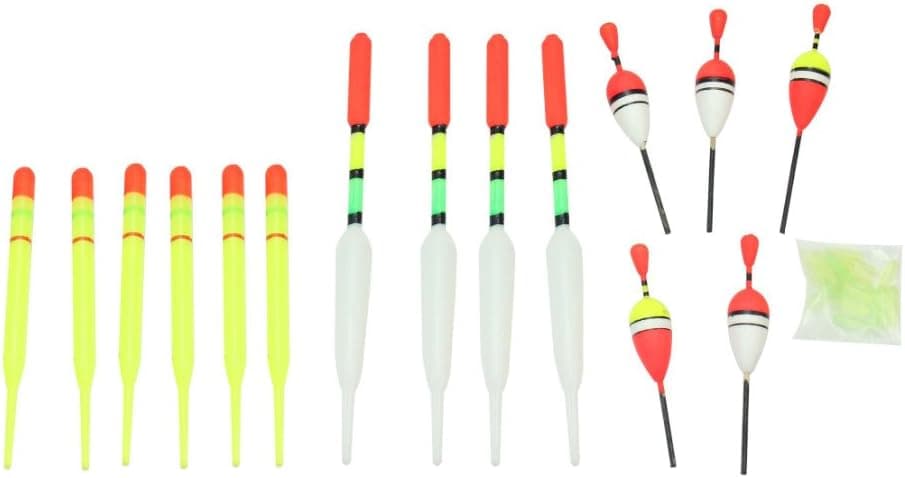 15Pcs/Set Plastic Fishing Floats Lure Bobbers Slip Drift Tube Indicator Assortment Outdoor