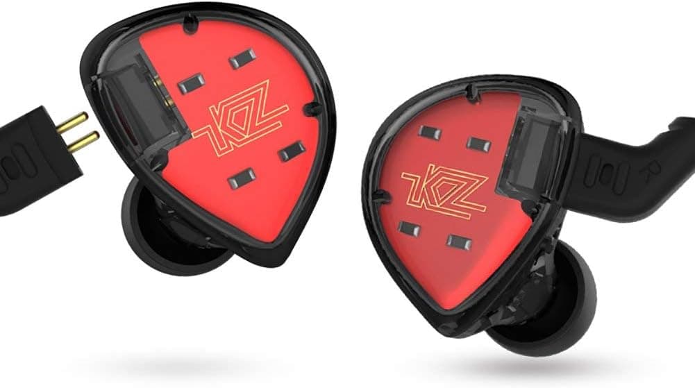 KZ ES4 Hybrid HiFi Bassy in-Ear Headphones/Earphones/Earbuds (Black Without Mic)