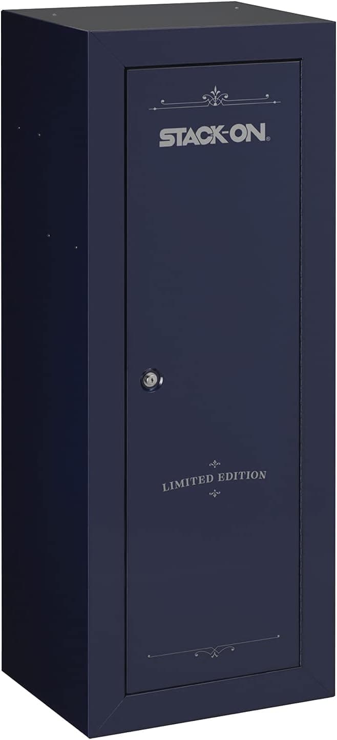 Stack-On GCBL-18-LE-DS Steel 18 Firearm Compact 54 Inch Tall Security Cabinet Locker Gun Safe with 3 Point Locking System and Double Bitted Key Lock