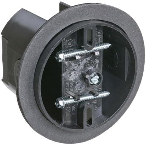 Carlon CFB-16-F Ceiling Fan Box, Saddle, New/Old Work, 4-Inch Diameter by 3-5/16-Inch Depth, Black