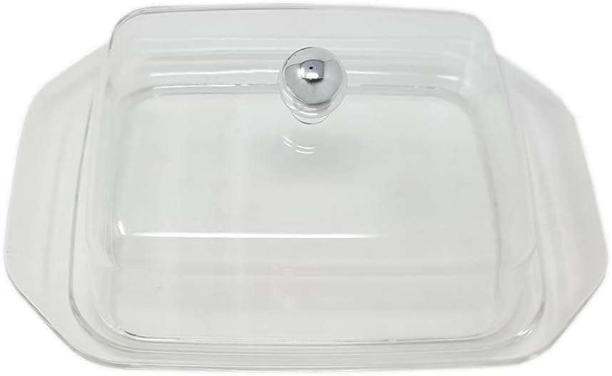 Contemporary Butter Dish & Cheese Tray Acrylic With Steel Knob High Quality Modern Design - Keeps Butter Fresh