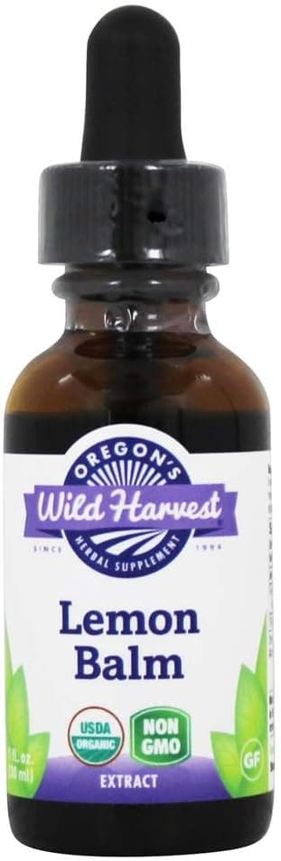 Oregon's Wild Harvest Lemon Balm Fresh 1:2 Organic Herbal Supplement, 1 Fluid Ounce