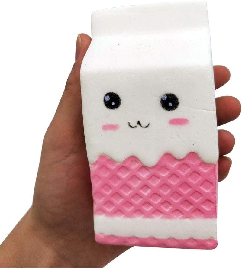 Zakally 4.52" Jumbo Slow Rising Kawaii Toy Milk Bag Scented Toy Charms Decompress Toy Slow Rising Toy Decompression SimulationToys Cure Toy for Kid Gift Toys
