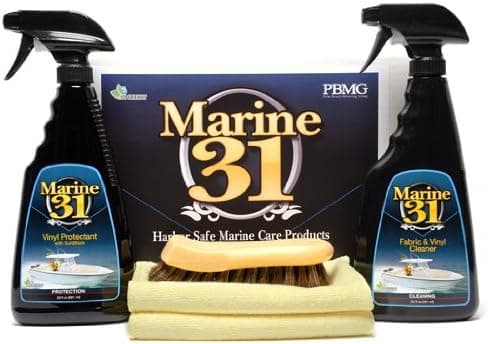 Marine 31 Vinyl Cleaner & Protectant Kit – 20 oz. Spray Bottles with Accessories - Marine & Boat, Home & Patio Vinyl Cleaner & Protectant Kit, 5-Piece Kit, M31-16001
