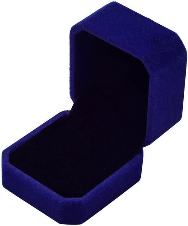 Wgg Velvet Ring Jewelry Storage Gift Box, Ring Earrings Jewelry Counter Display Props (Blue)