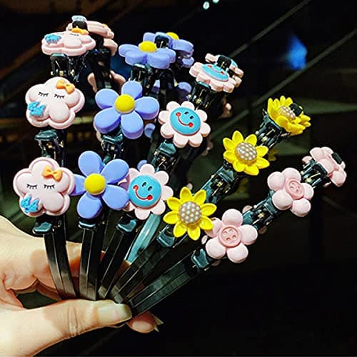 Henghe Hair Band with Clips,Fashion Headbands for Girls, 2021 Girl Princess Hairstyle Hairpin Cartoon Headbands with Clips Twist Plait Hair Tools Super Cute Hair Hoops for Women Girl Wedding Party