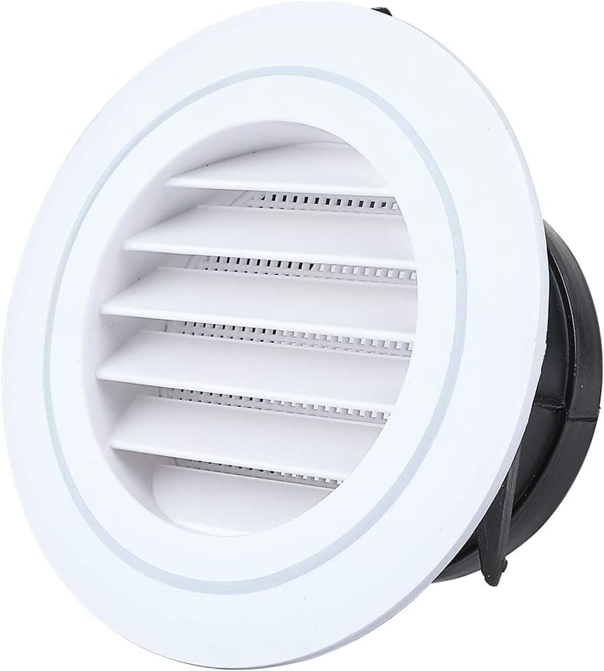 Livtor 4 Inches Round Soffit Vent Louver Grille Cover with Built-in Screen for Home Bathroom Office Kitchen