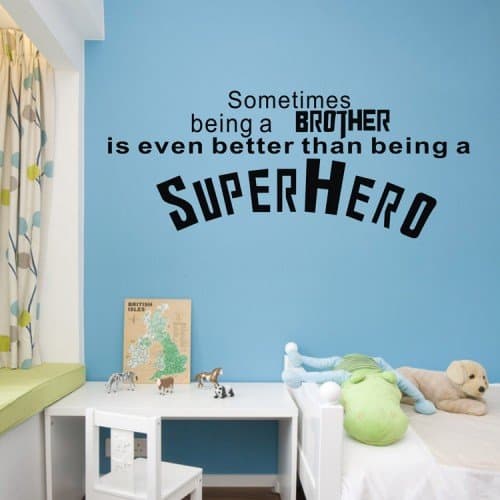 WallStickersUSA Wall Sticker Decal, Being A Brother is Better Than A Superhero, Medium