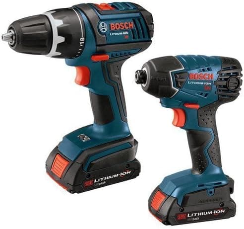 Bosch CLPK232-180 18-Volt Lithium-Ion 2-Tool Combo Kit with 1/2-Inch Drill/Driver, Impact Driver, 2 Batteries, Charger and Case