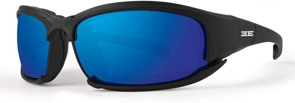 EPOCH Hybrid Photochromic Sport Sunglasses Clear to Super Dark Blue Mirror Lens