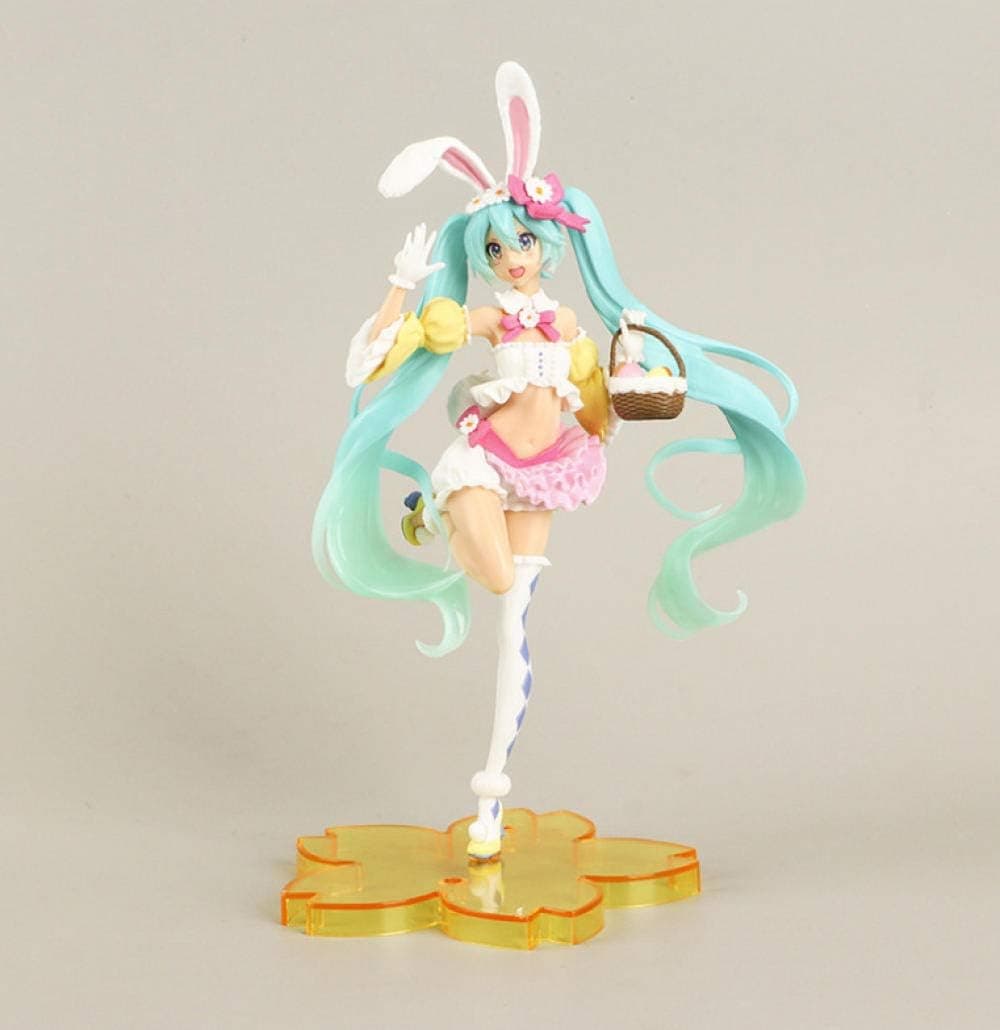 Zqcay Action Figures Spring Clothes Bunny Ears Hatsune Miku Gifts for Boys and Girls Anime Fans Living Room Decorations 22Cm.Best Gift for Kids Teens and Anime-Fans