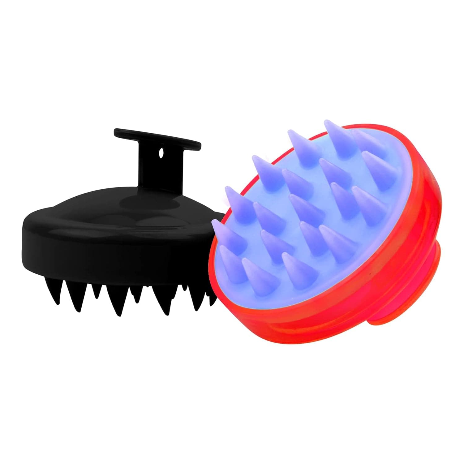 YEEPSYS Hair Scalp Massager, Shampoo Brush Silicone Head Washer Brush Handheld Shower Scalp Scrubber Cleansing Brush for Removing Dandruff (Red+Black)