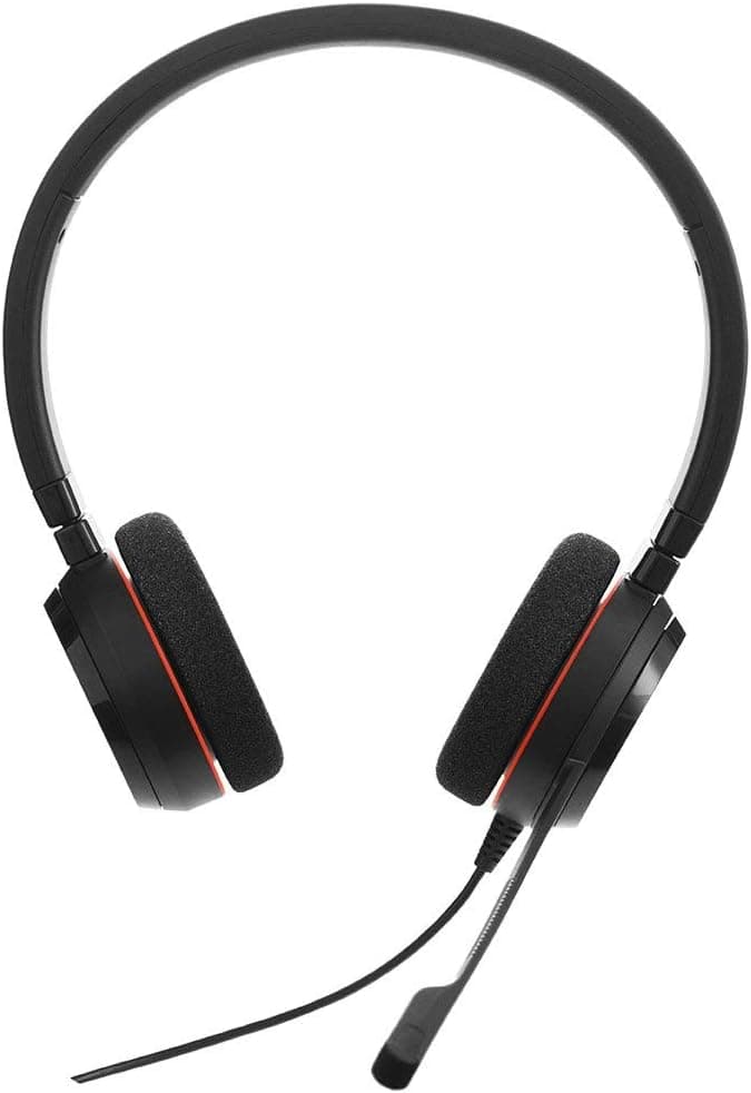 Jabra Evolve 20 UC Wired Headset, Stereo Professional Telephone Headphones for Greater Productivity, Superior Sound for Calls and Music, USB Connection, All Day Comfort Design (Renewed)