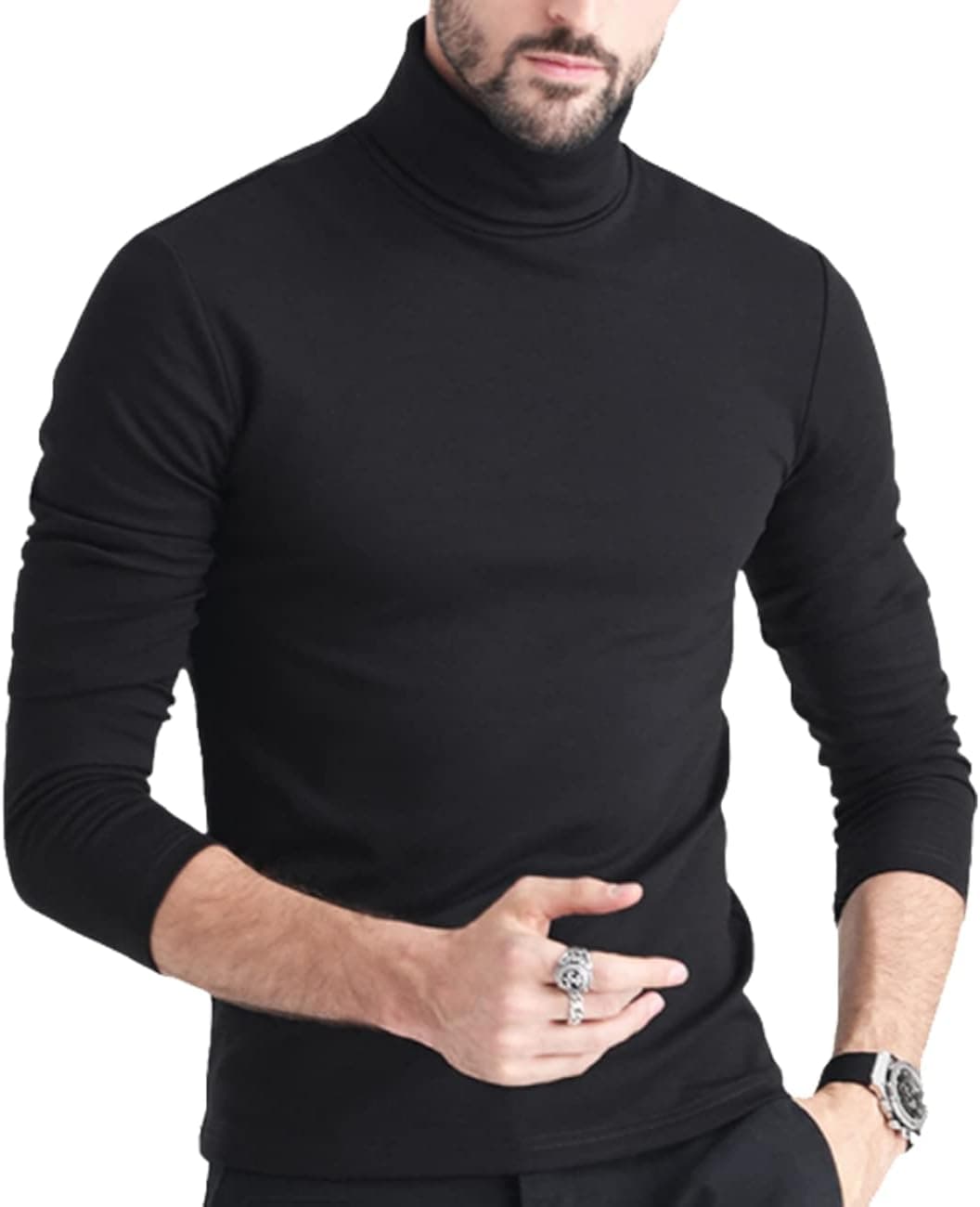 MAQUIDE Men's Casual Slim Fit Basic Tops Knitted Thermal Turtleneck Pullover Sweater