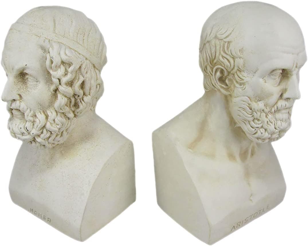 Aristotle and Homer Bust Bookends Greek Philosophy