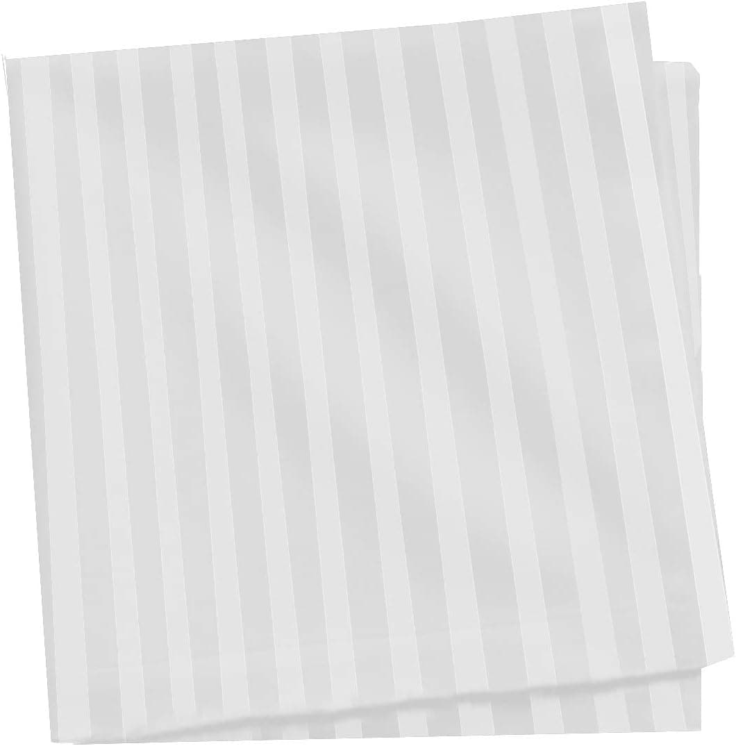 Dinner Napkins Set of 6 Pieces 12x 12 Inch Table Linens Made from Satin Cotton Fabric Napkins for Kitchen Table, Restaurant, Holidays, (12" X 12", White Stripe)