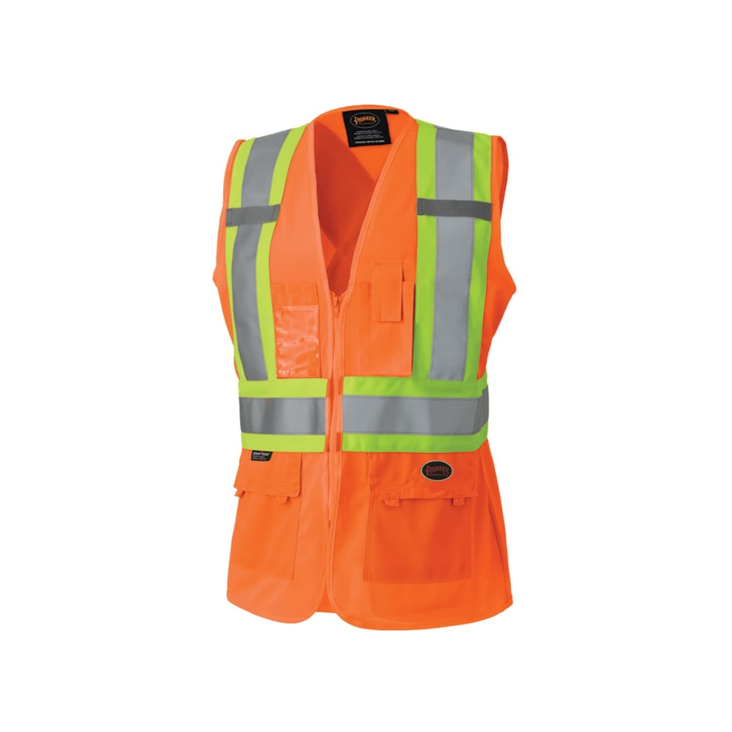 Pioneer Safety Vest for Women – 9 Pockets - Hi-Vis StarTech Reflective Tape - Class 2 ANSI - (Multiple Colors)