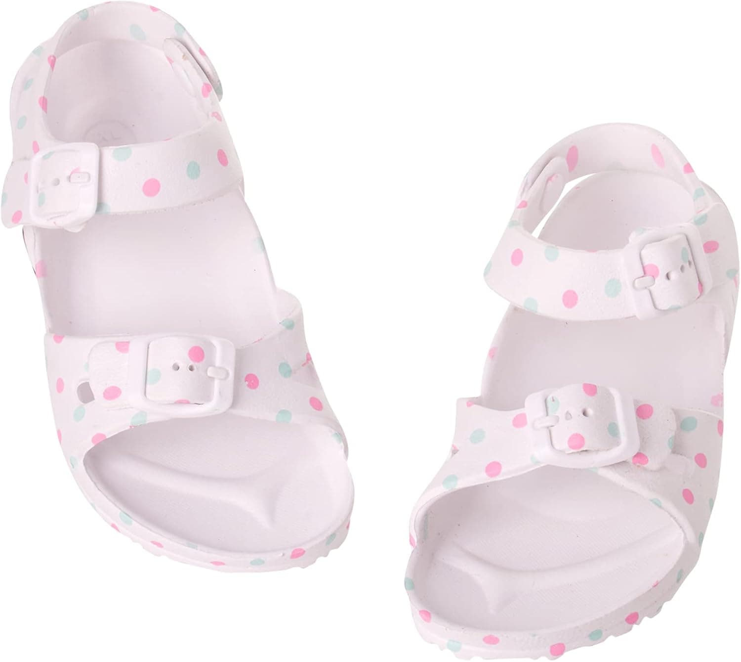 dELiAs Girls' Sandals - Lightweight Open Toe Sandals with Buckle Straps and Elastic Heel (Toddler/Little Girl)