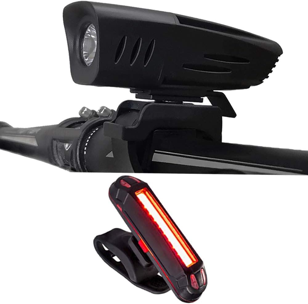 SEMTION Bike Lights, Real 900 Boost USB Rechargeable Bright Bicycle Front and Back Lights with Light Sensor