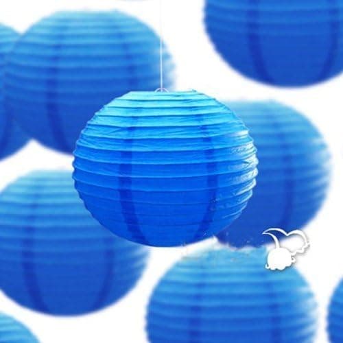 Sorive® 12 Mixed Size Royal Blue Paper Lantern Lampshade for Wedding Birthday Party Garden Home Decoration-Sorive Brand