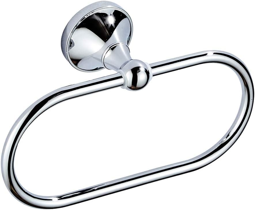Aothpher Brass Towel Ring Oval Contemporary Bathroom Hand Towel Holder Wall Mounted,Silver Finish