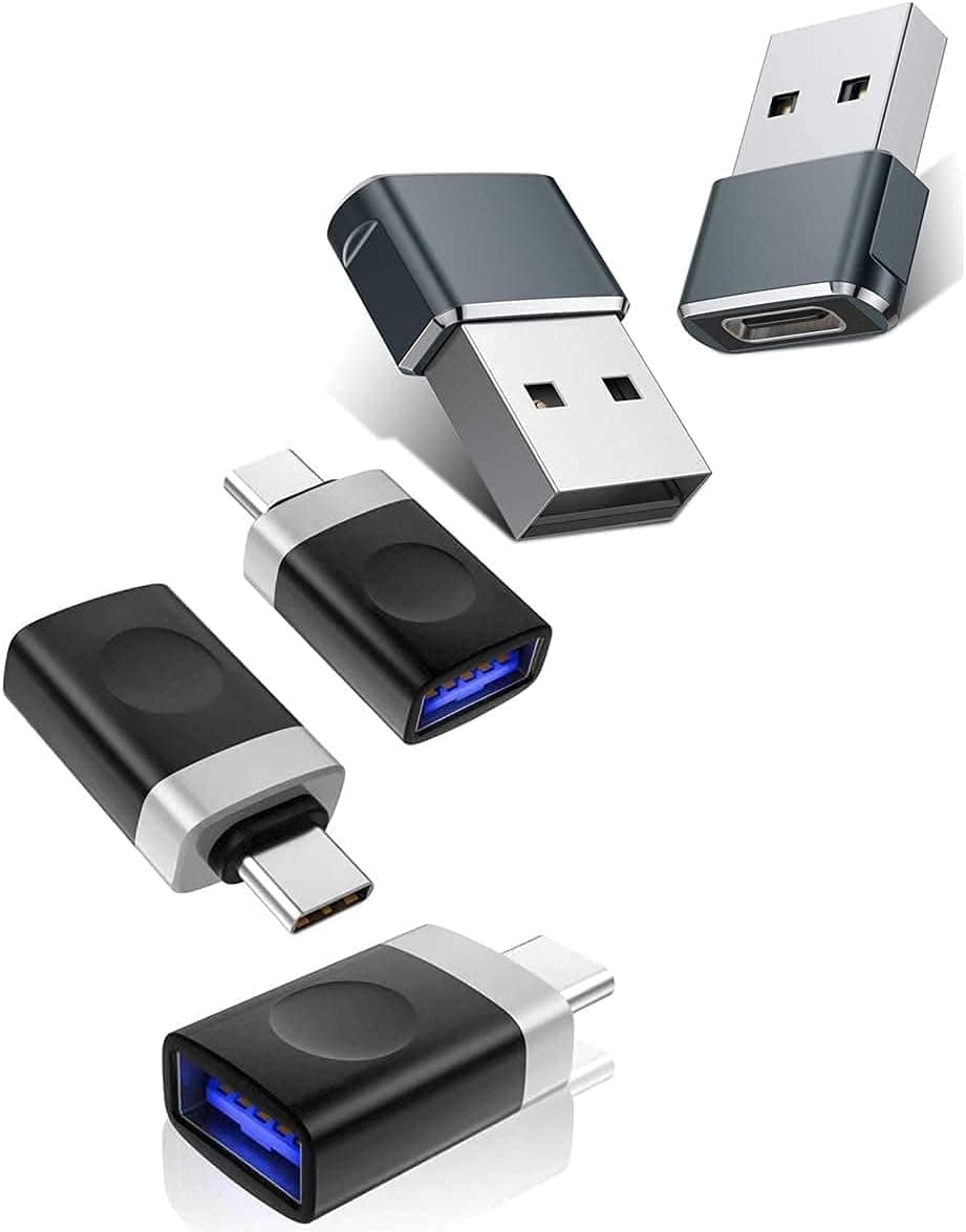 USB C Female to A Male Adapter Bundle with Thunderbolt 3 OTG Adapter, Compatible with iPhone 11 12 Mini Pro Max,iPad 8 Air 4,Samsung Galaxy Note S20 21 S21 Plus Ultra (2 Adapters and 3 OTG-Adapters)