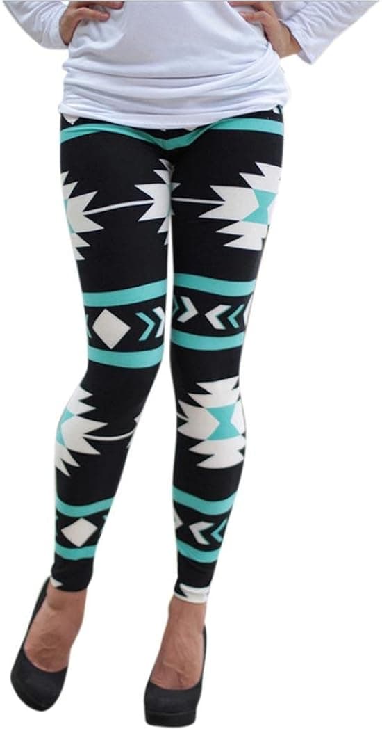 Canserin Women Leggings, Women's Fashion Geometric Print Sport Stretchy Pants Skinny Leggings