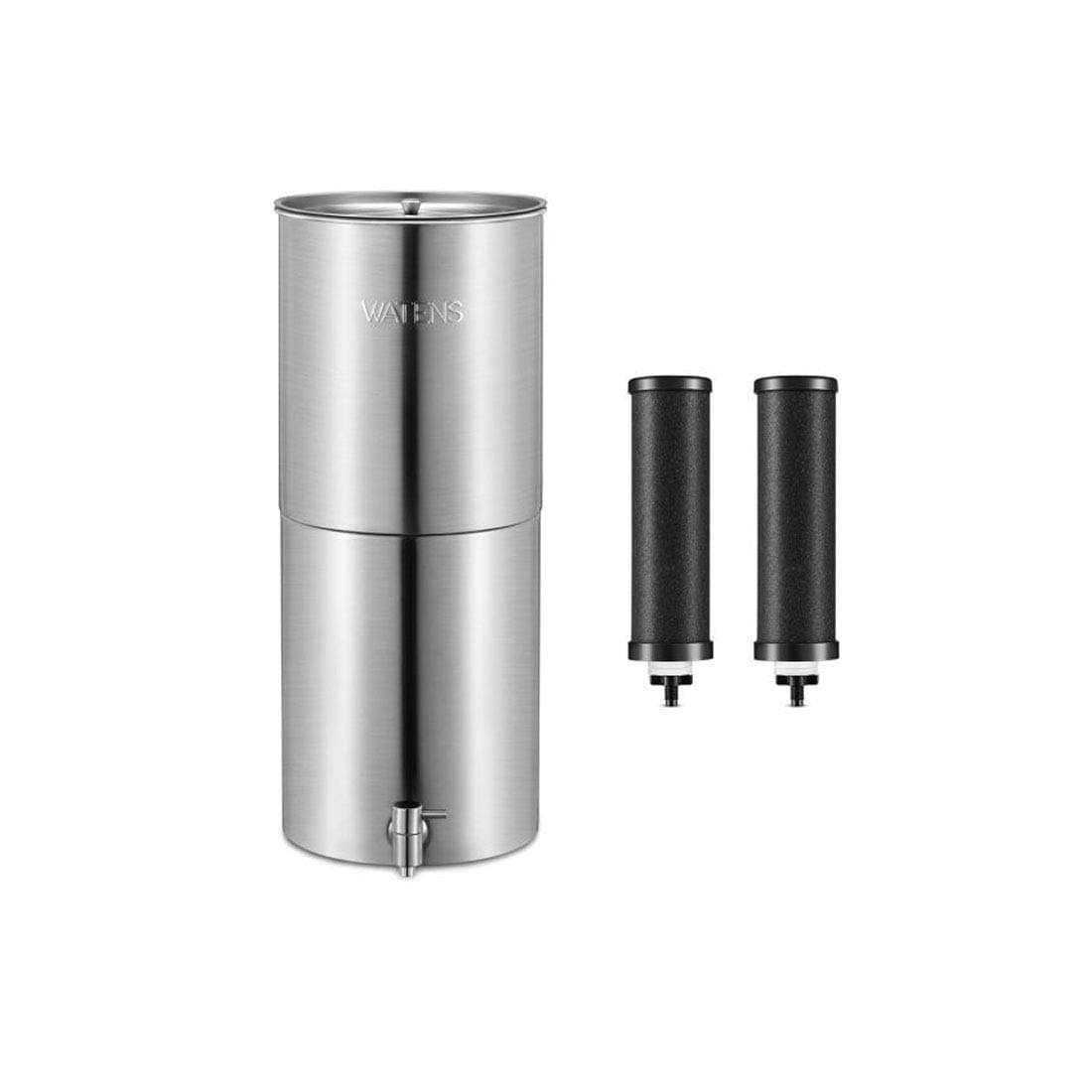 WATENS Countertop Water Filter System with 2 Black Filters, 3.25 Gallons Large Capacity for Cleaning Water