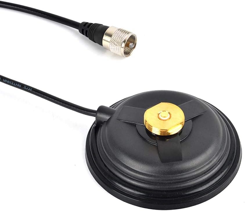 TWAYRDIO TC-110NMO CB/VHF/UHF/HF Ham Radio Antenna Magnet Mount NMO Connection Style W/5M(16.4ft) RG58 Coaxial Cable PL-259 Plug
