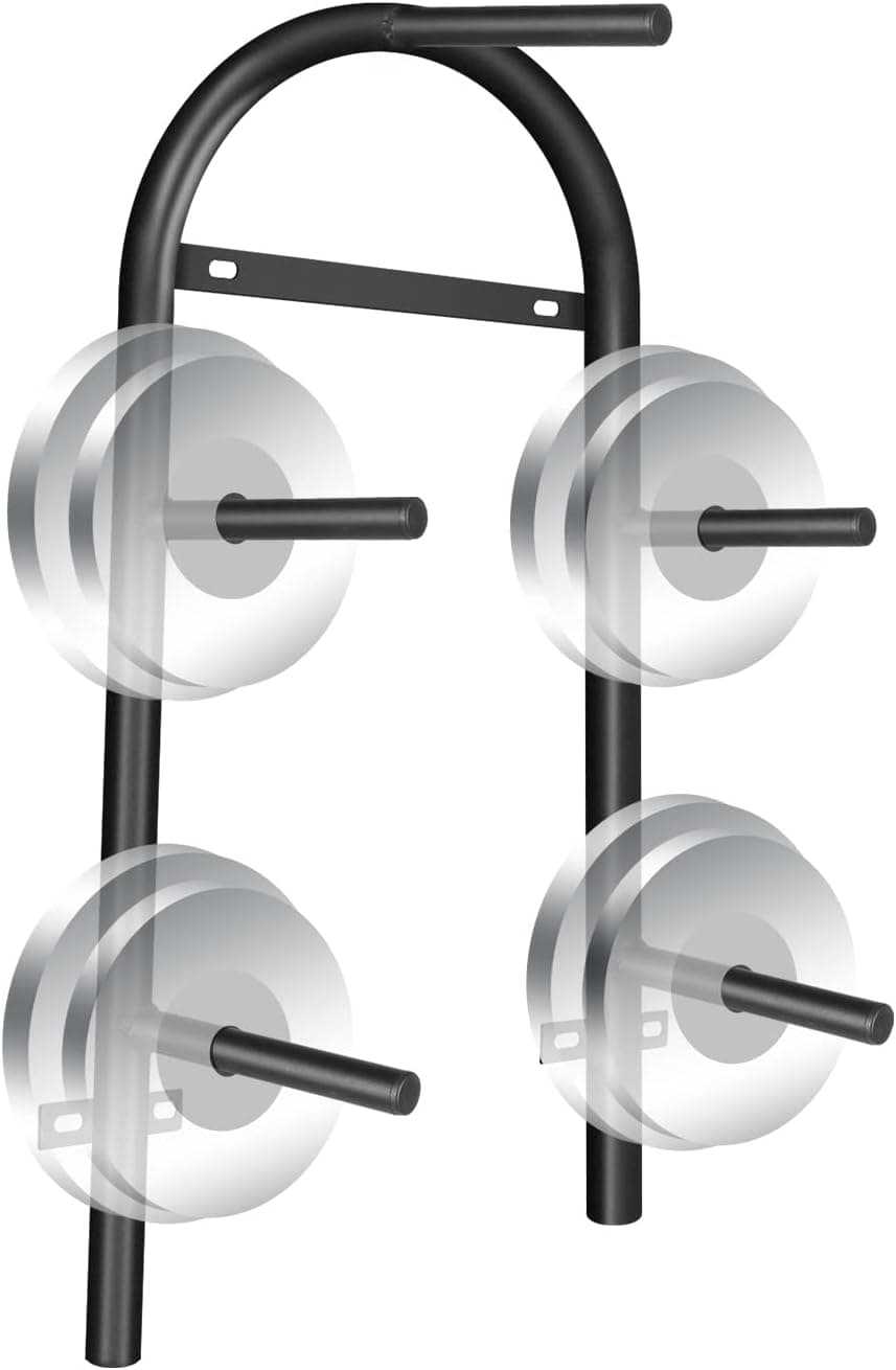 5-Peg Wall-Mounted Weight Plate Rack, Space Saving Weight Storage, Olympic Bumper Plate Storage Racks for Garage, Home Gym