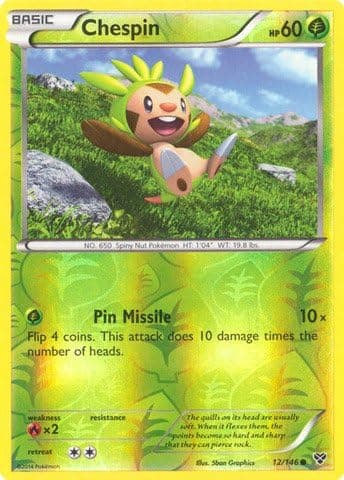 Pokemon - Chespin (12/146) - XY - Reverse Holo