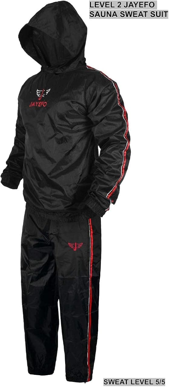 JAYEFO LEVEL 2 SAUNA SWEAT SUIT EXTRA DUTY-FOR MEN & WOMEN UNISEX-BEST WEIGHT LOSS WAIST TRAINERS SUIT HOT GYM EXERCISE TRAINING SPORTS.