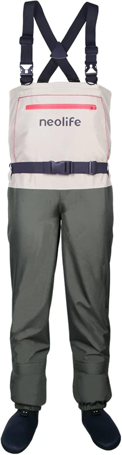 LINGVUM Chest Waders Breathable Waterproof Fishing Chest Wading with Durable 4mm Stocking Boots for Duck Hunting, Fishing