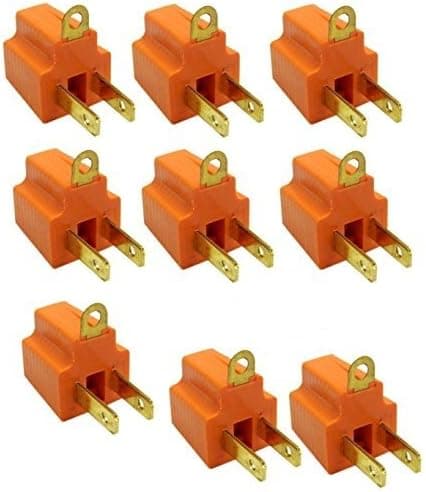 Prong to 3 Prong Grounding Adapter for Wall Outlet Plug – UL Listed 9 Pack of Grounded Converters for Outlets, Appliances, Industrial, Household, Machinery, and Workshops – Orange