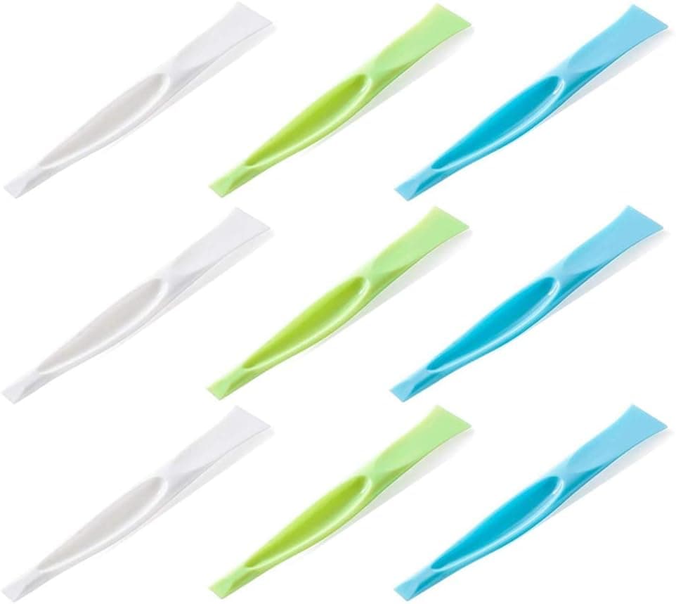 Cleaning Scraper Tool Kitchen Plastic Scraper Multipurpose Stiff Grill Scraper Scratch Free Cleaning Tool Can Opener Sticker Scraper Label Remover Gum Scraper Bottle Opener – 9 PCS