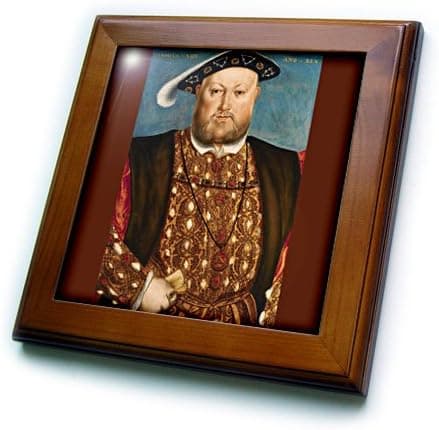 3dRose ft_169933_1 King Henry Viii, 1540 by Hans Holbein The Younger-Framed Tile Artwork, 8 by 8-Inch