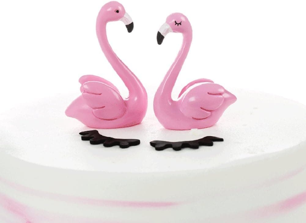 KALAIEN 2 Sets Cake Topper Flamingo Cake Picks for Party Decoration Pack Cake Topper Decorations