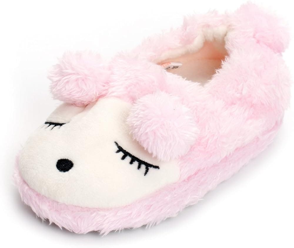 ESTAMICO Toddler Girls' Bunny Slipper Cartoon Rabbit Warm Winter House Shoes