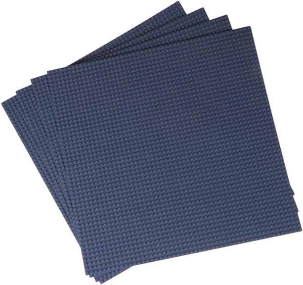 Strictly Briks Classic Baseplates for Building Bricks | 100% Compatible with Major Brands | Building Bases for Tables, Mats and More! | 4 Baseplates in Charcoal Gray (15.75”x15.75”)