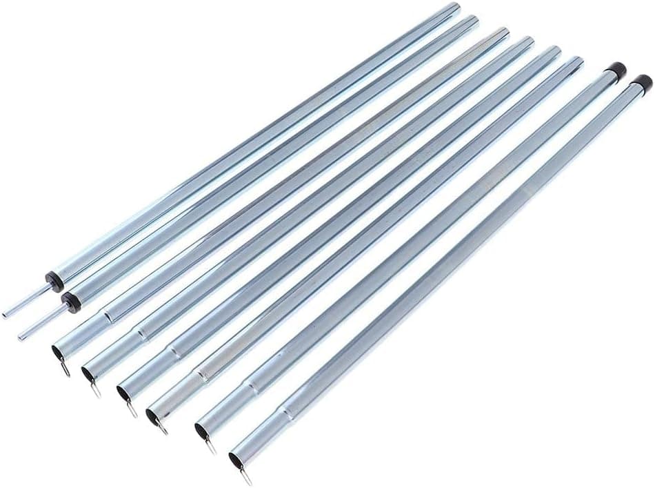 Baosity 2Pcs 4 Section Tarp Shelter Canopy Tent Awning Support Rod Porch Iron Pole