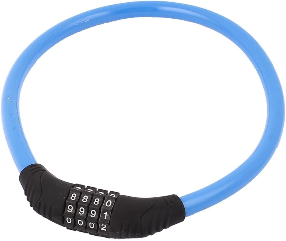 U-nique Bike Bicycle Cycle 11mm Steel Wire Cable 4 Digit Combination Password Lock Blue