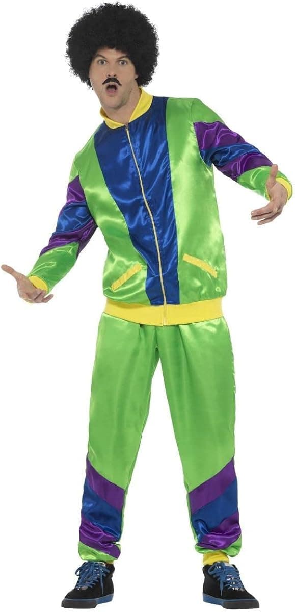 Smiffys Men's 80s Height of Fashion Shell Suit Costume, Male