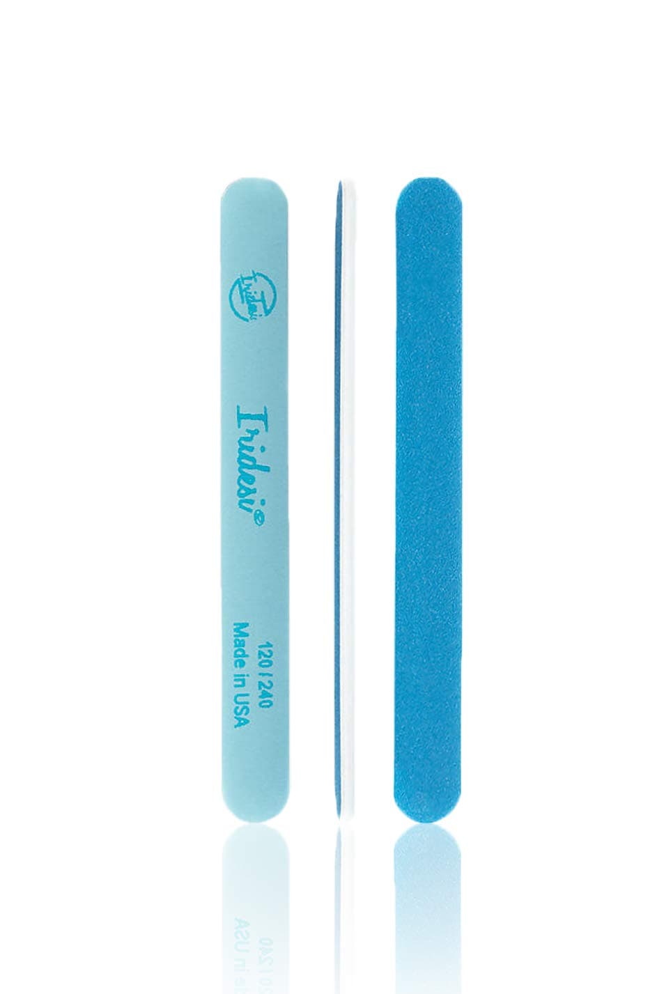 Iridesi Professional Nail Files and Buffers Blue 120 240 Grit Washable Emery Boards 7 Inches Long 12 Fingernail Files Per Pack