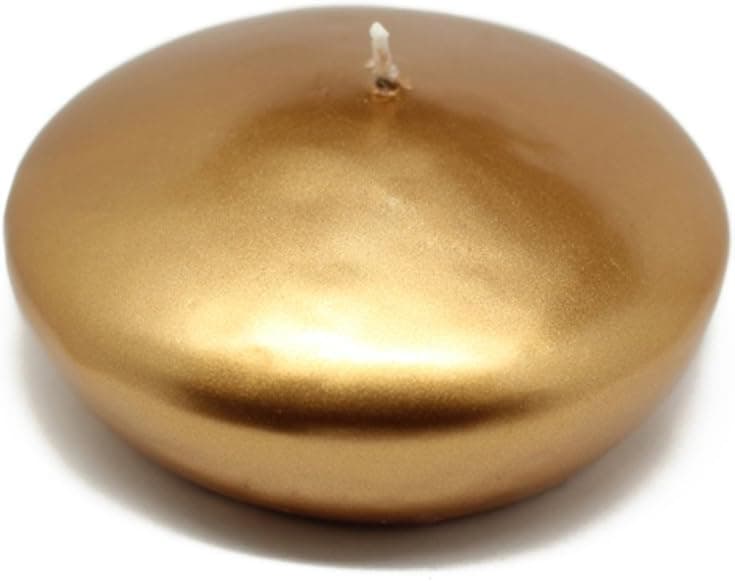 Zest Candle CFZ-097_8 24-Piece Floating Candle, 4", Metallic Bronze Gold