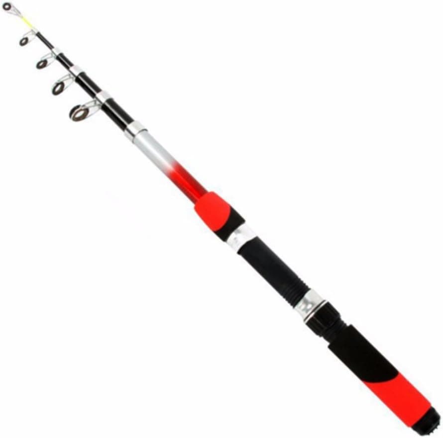 GEZICHTA Portable Telescopic Fishing Rod, CNC Machined Aluminum Mini Pocket Pen Glass Fiber Fishing Pole Travel Sea Fishing Spinning Rod (1.8-4.5M for Choice)