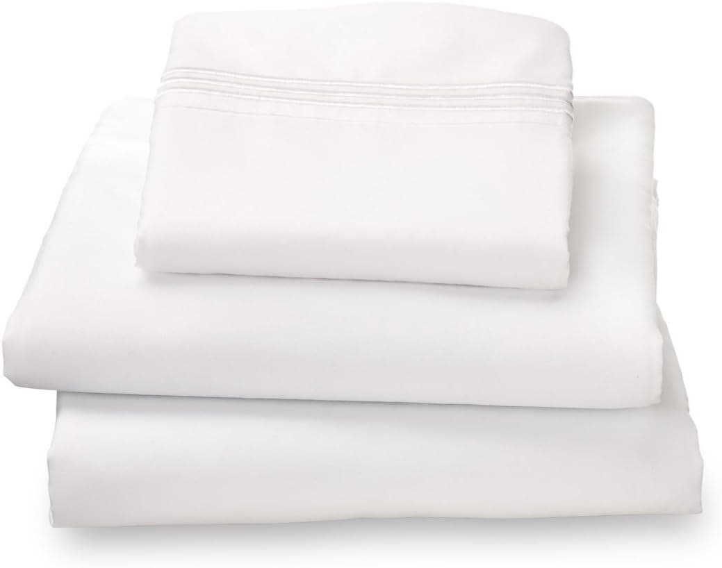 Where The Polka Dots Roam Microfiber Easy Care Luxury Sheet Set, Twin, White